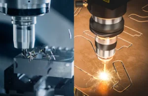 Comparativa visual entre un corte manual irregular y un corte perfecto realizado por un Router CNC EZ4CUT.