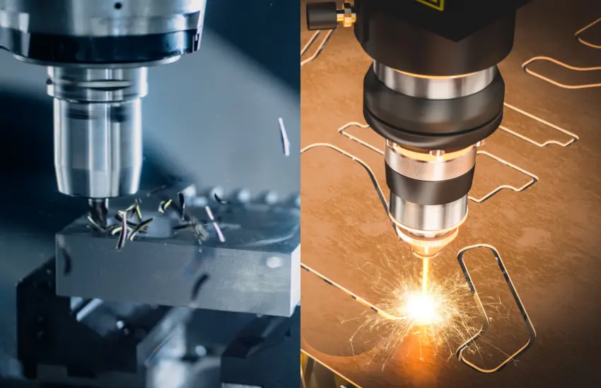 Comparativa visual entre un corte manual irregular y un corte perfecto realizado por un Router CNC EZ4CUT.